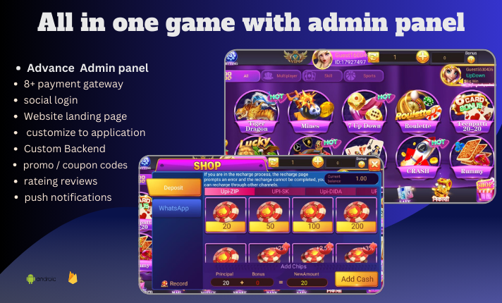 All in one game development with admin panel complete setup