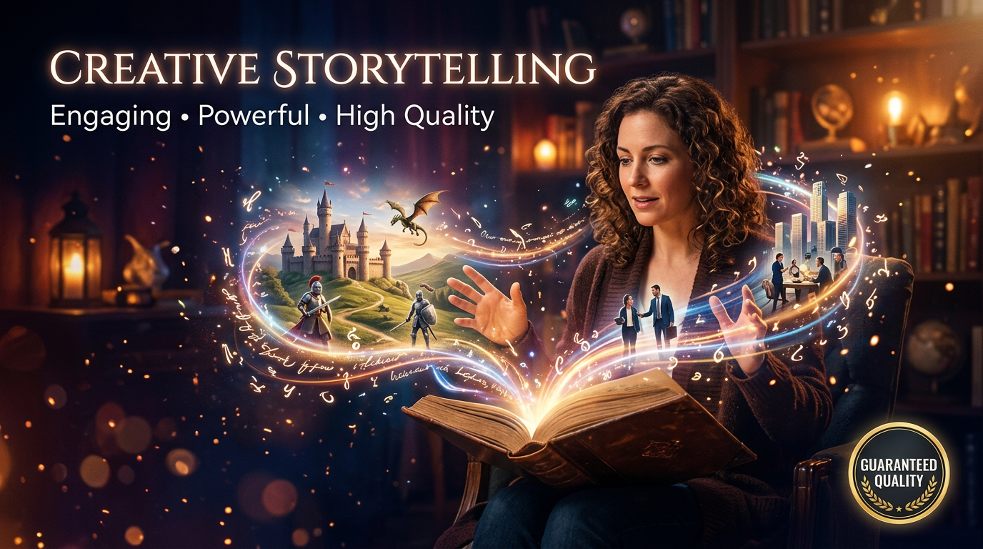 Expert Creative Storytelling guaranteed quality