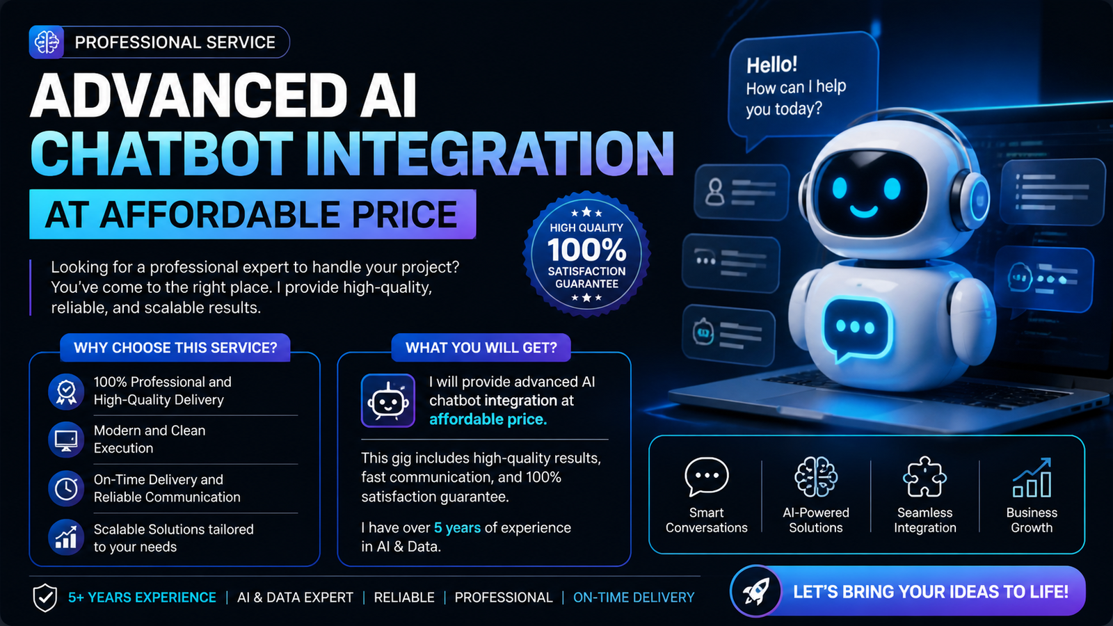 Advanced AI Chatbot Integration at affordable price