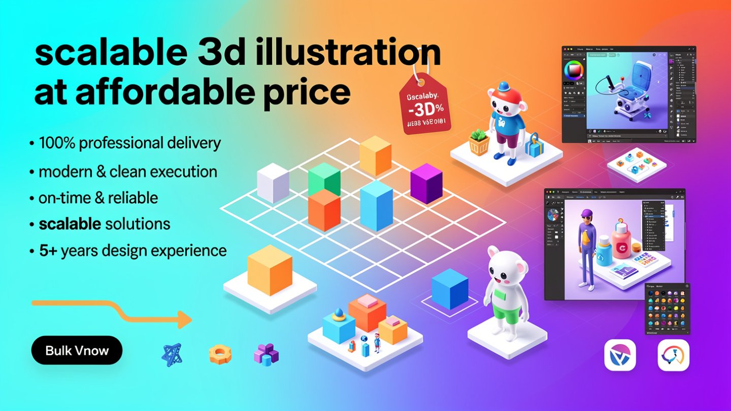 Scalable 3D Illustration at affordable price