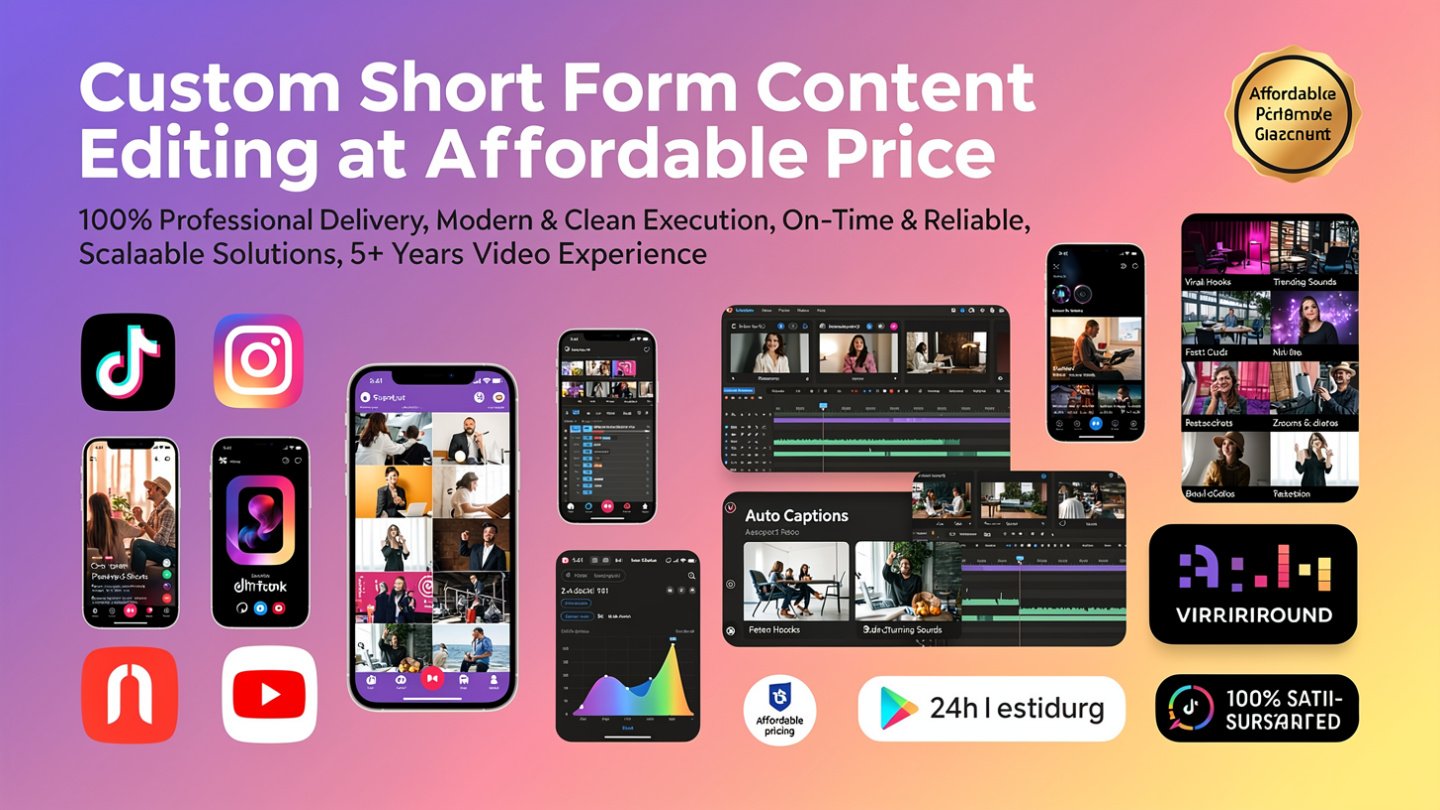 Custom Short Form Content Editing at affordable price