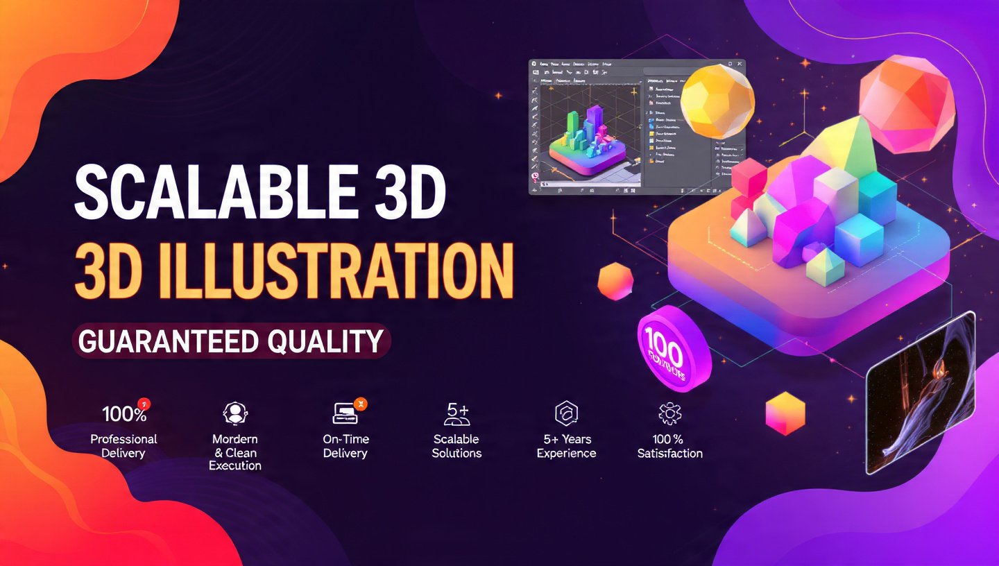 Scalable 3D Illustration guaranteed quality