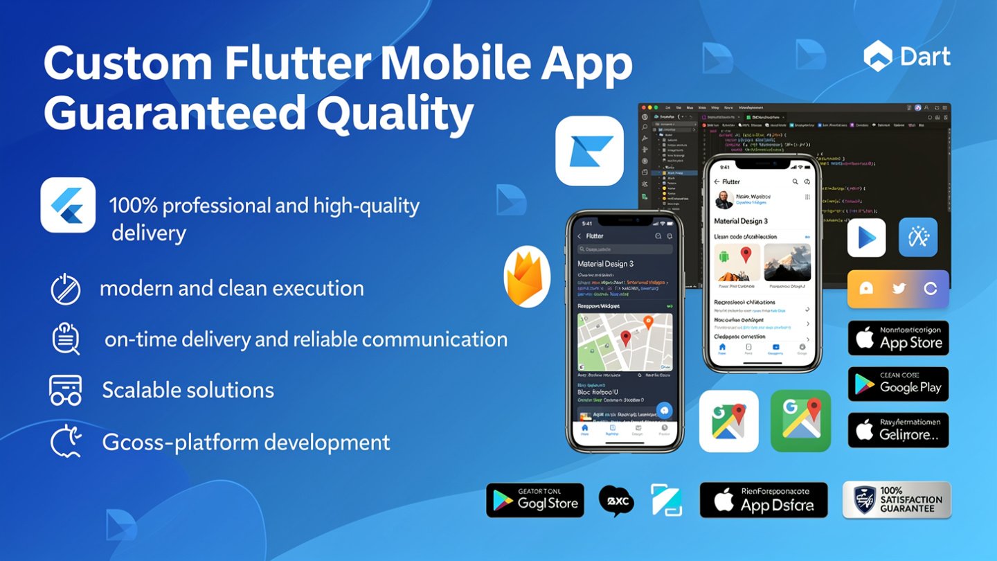 Custom Flutter Mobile App guaranteed quality