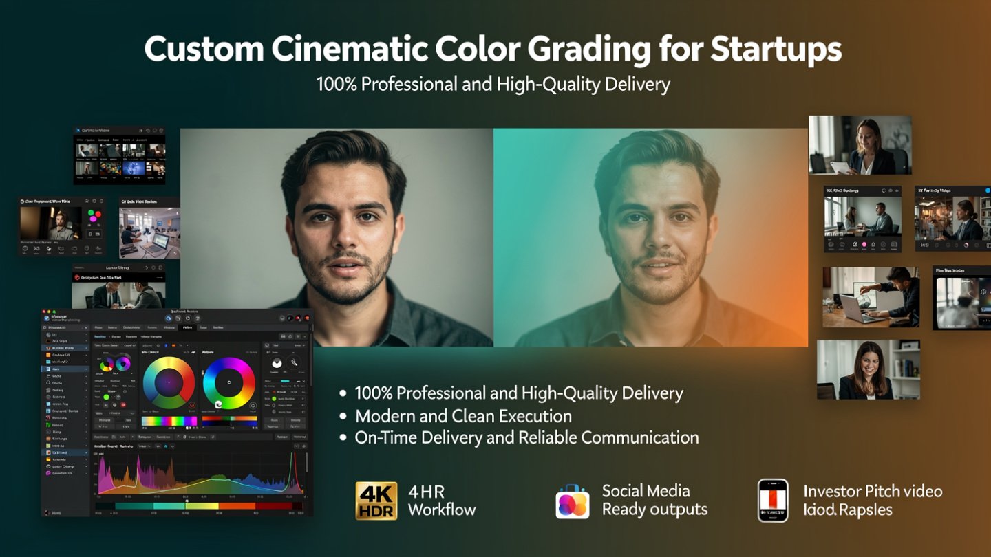 Custom Cinematic Color Grading for startups