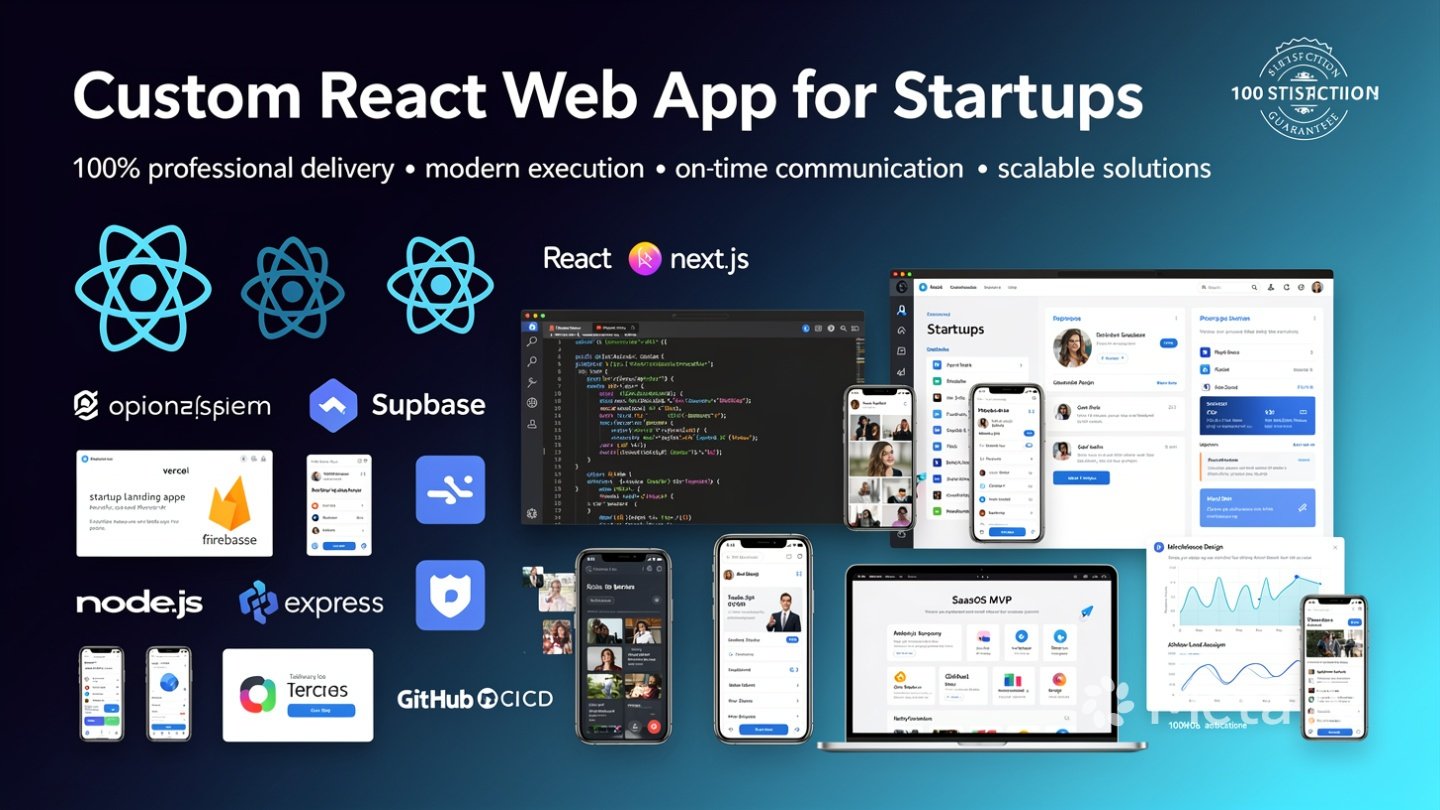 Custom React Web App for startups