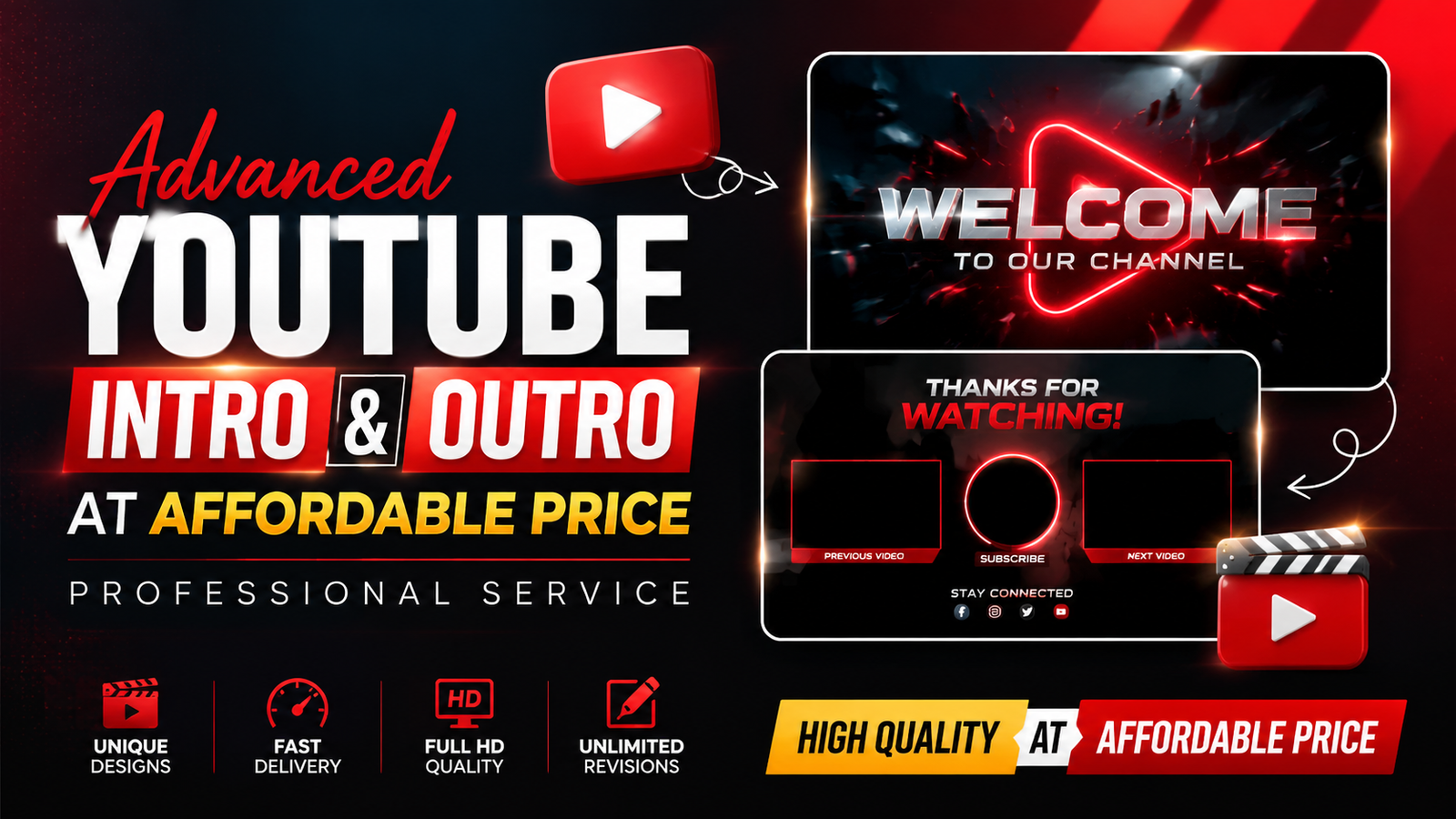 Advanced YouTube Intro & Outro at affordable price