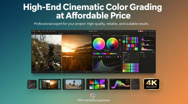 High-End Cinematic Color Grading at affordable price