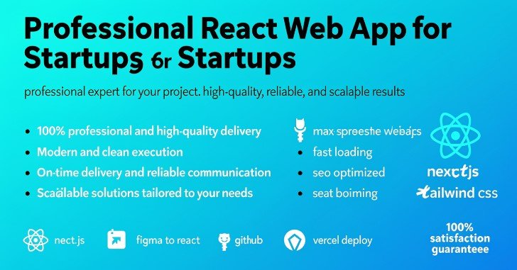 Professional React Web App for startups