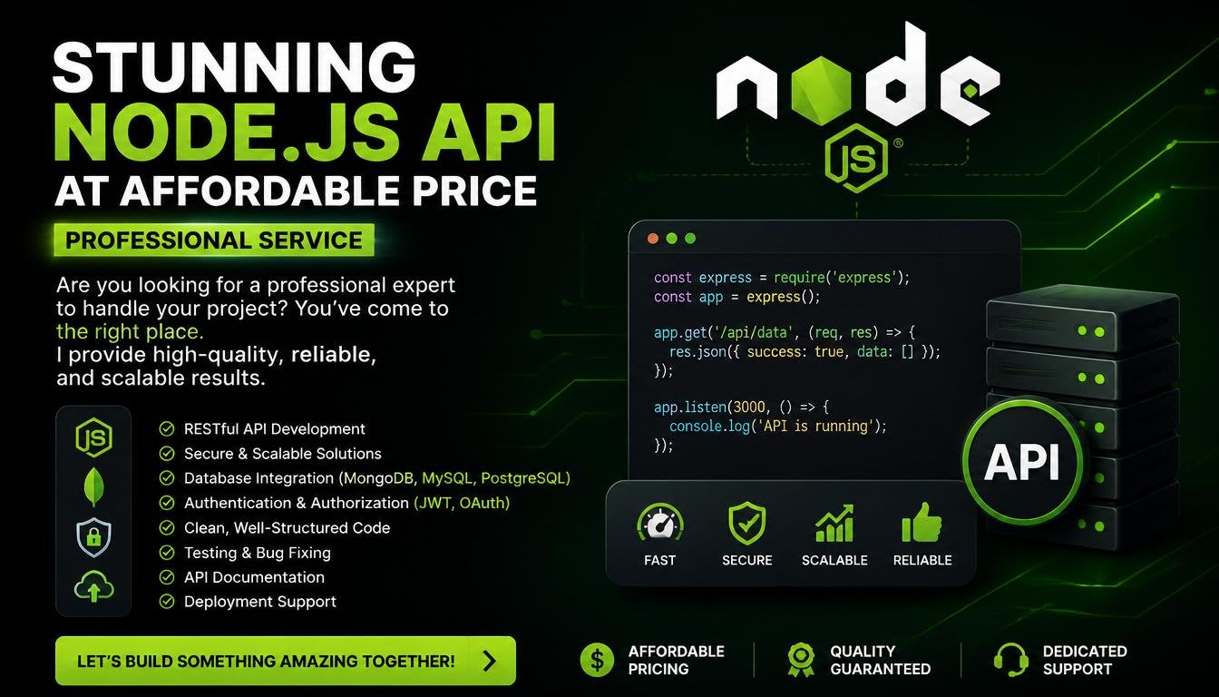 Stunning Node.js API at affordable price