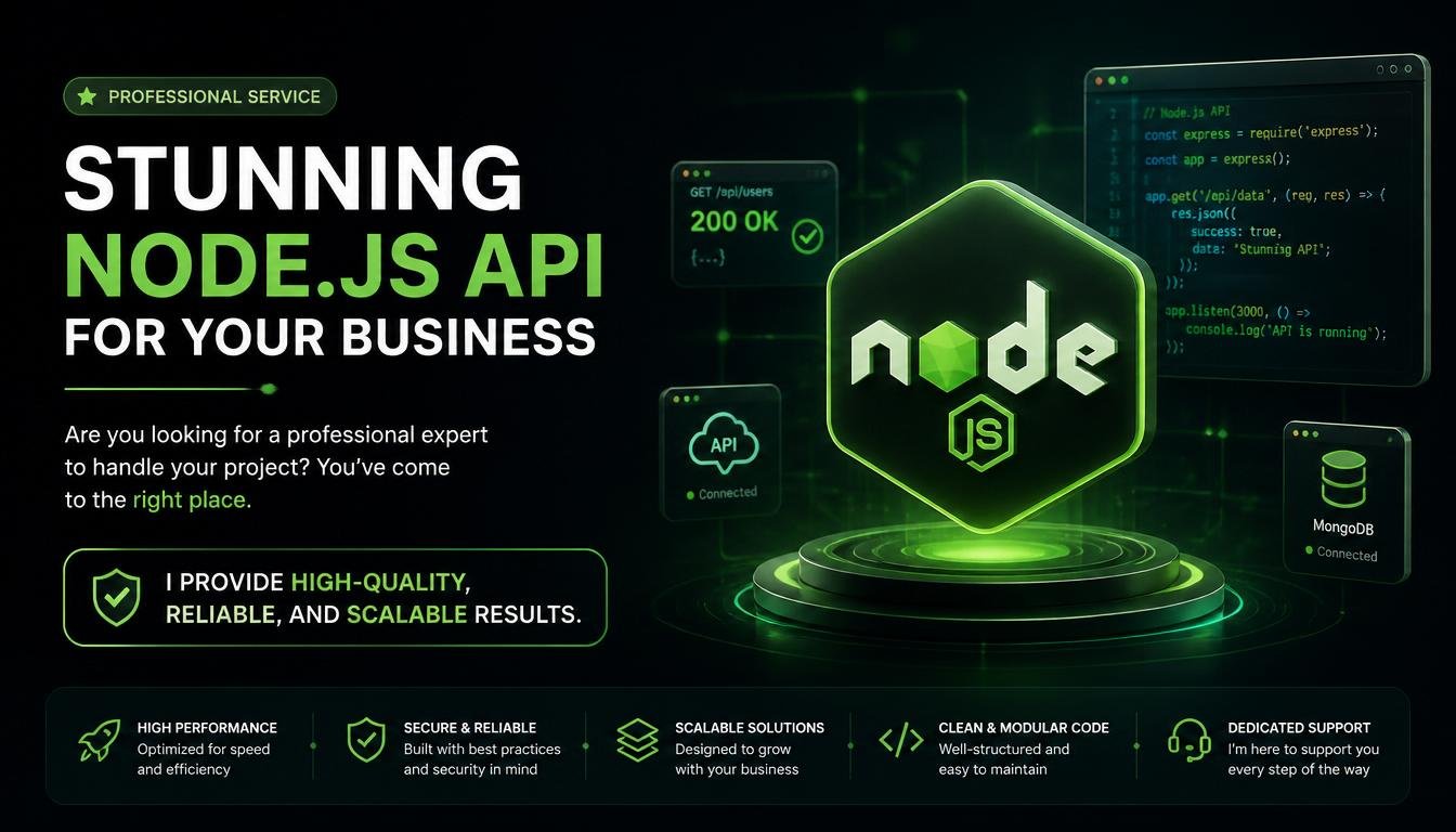 Stunning Node.js API for your business