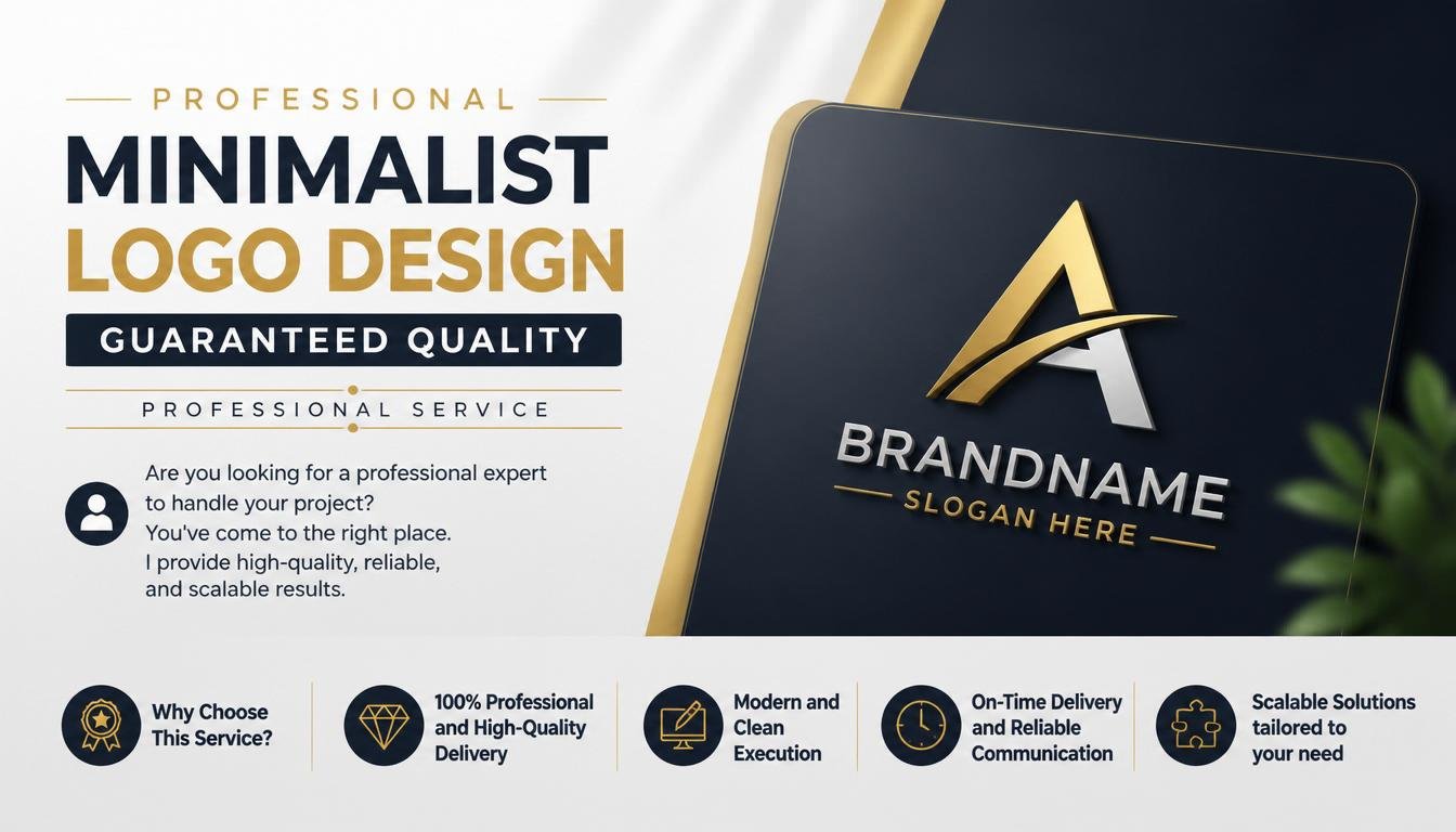 Professional Minimalist Logo Design guaranteed quality
