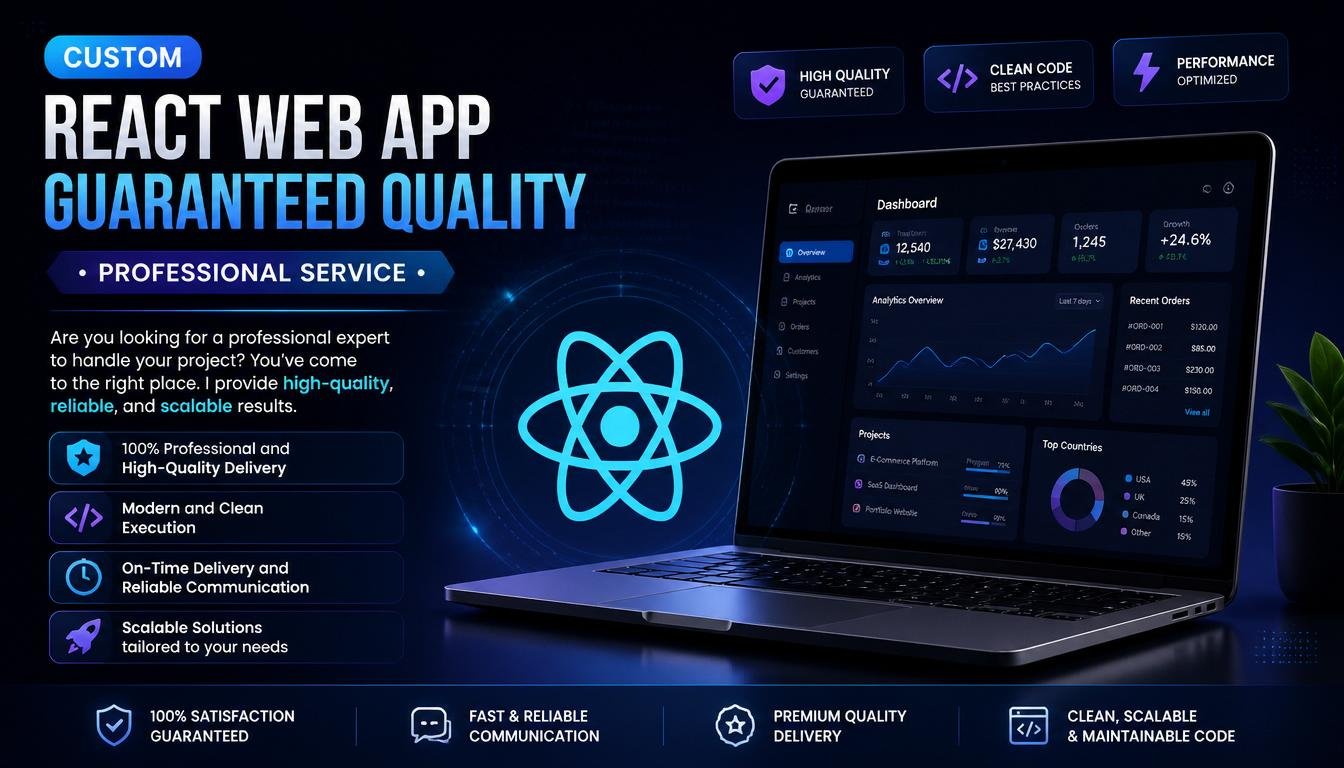 Custom React Web App guaranteed quality