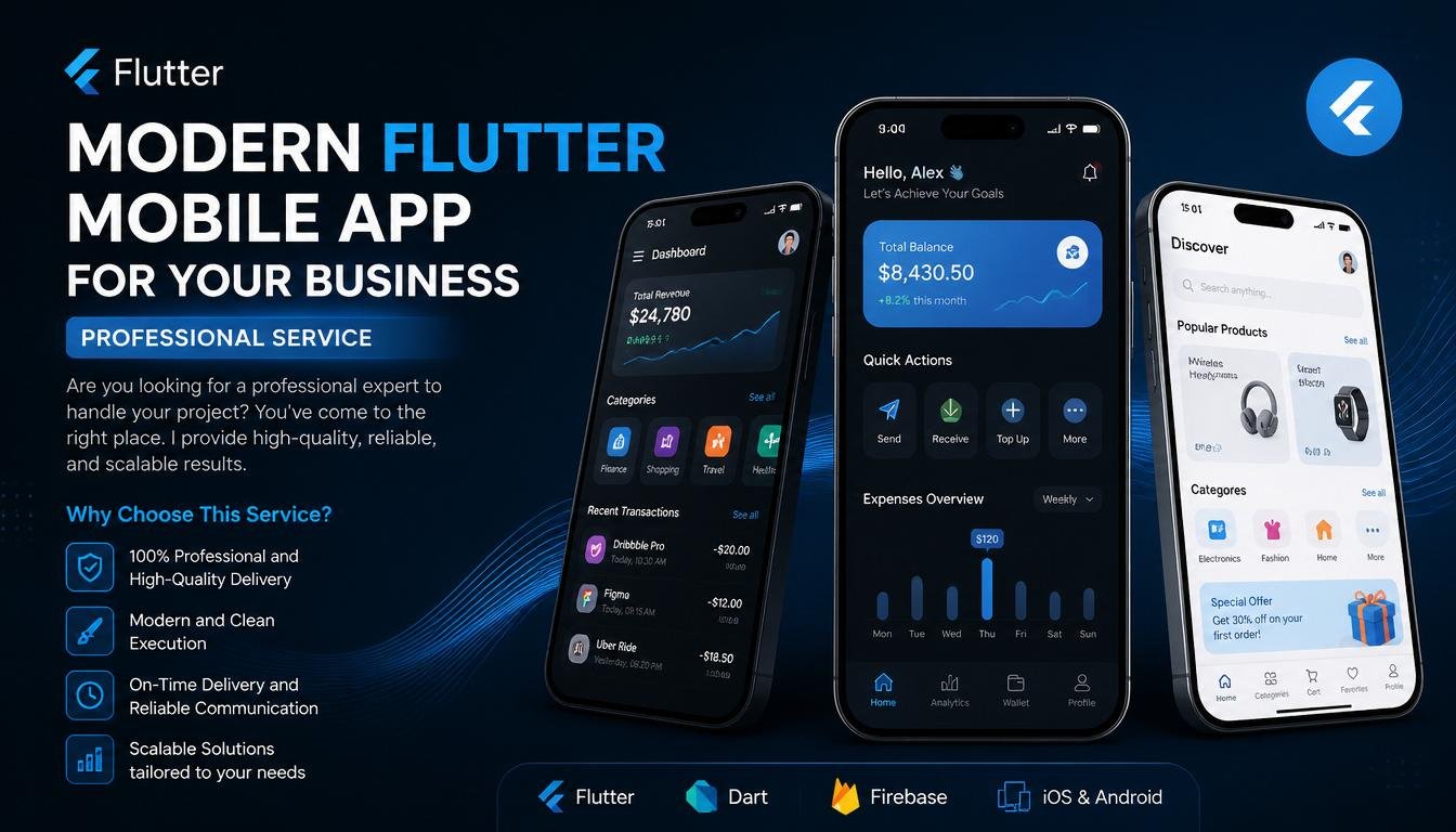 Modern Flutter Mobile App for your business