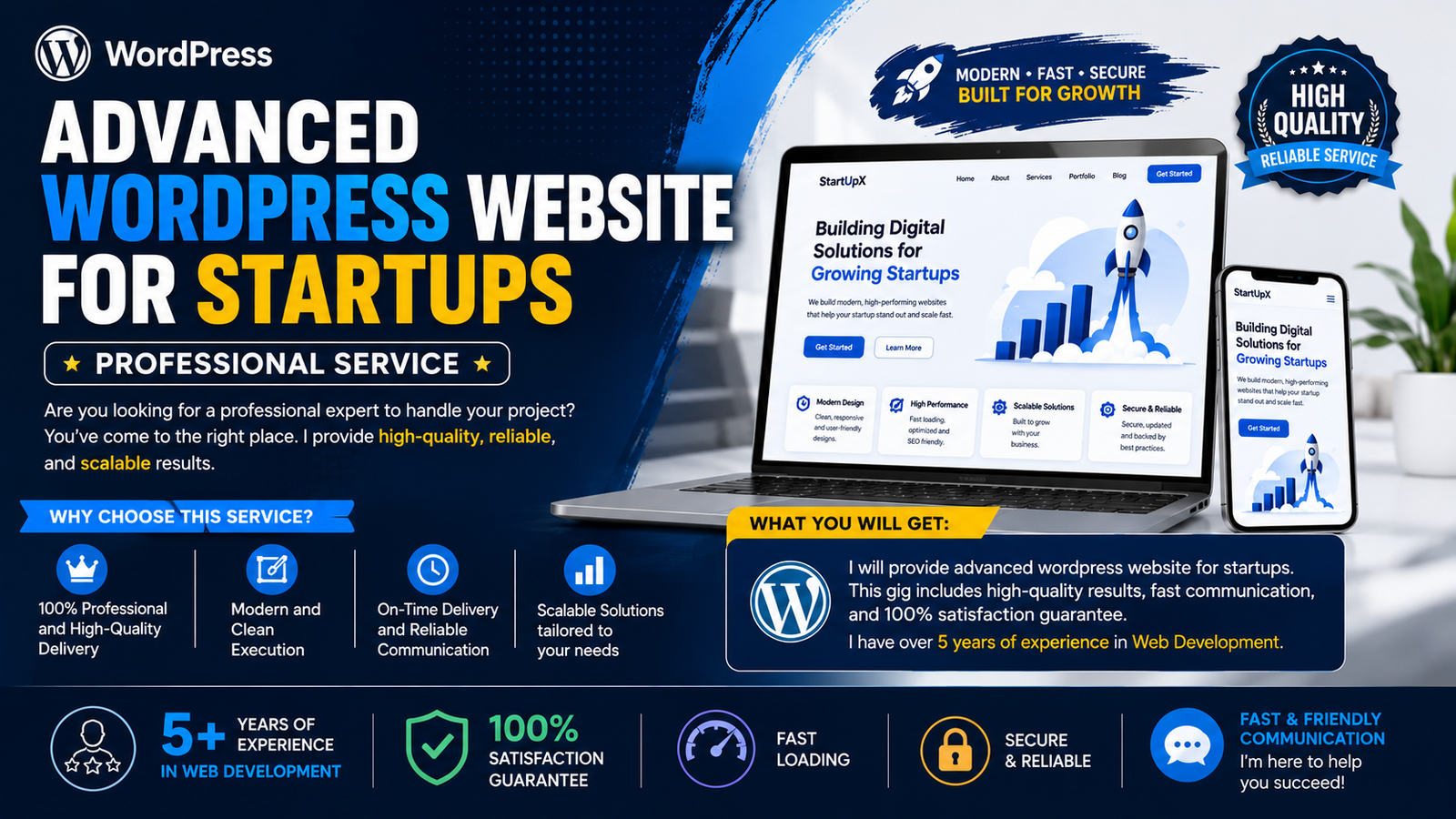 Advanced WordPress Website for startups