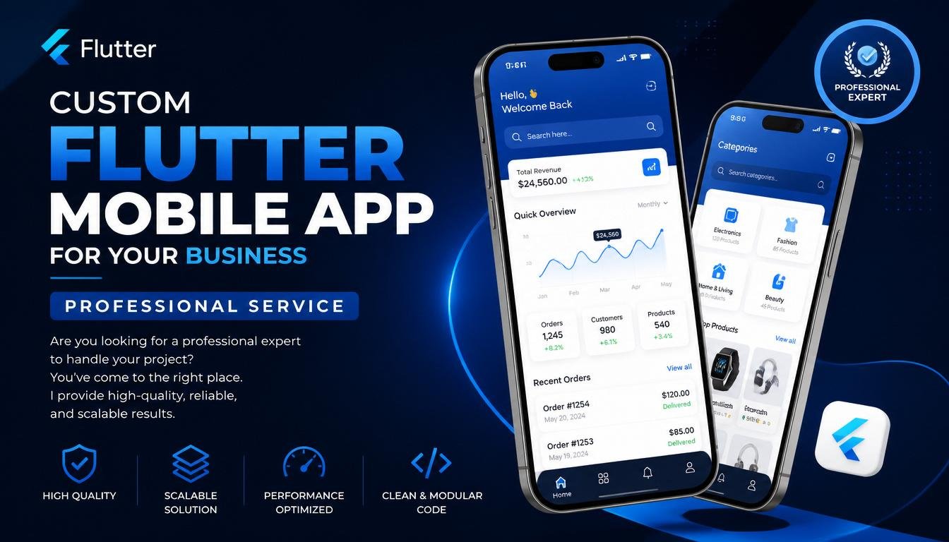 Custom Flutter Mobile App for your business