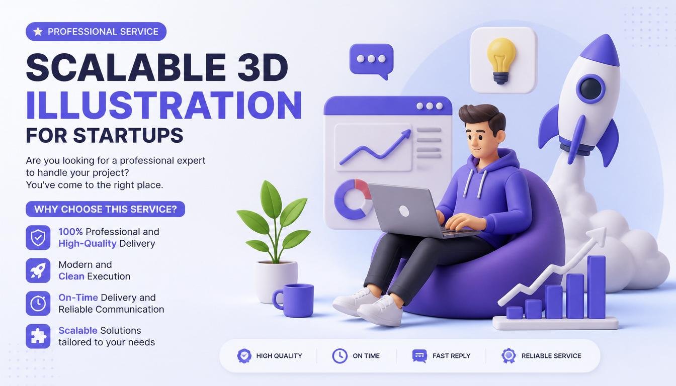 Scalable 3D Illustration for startups