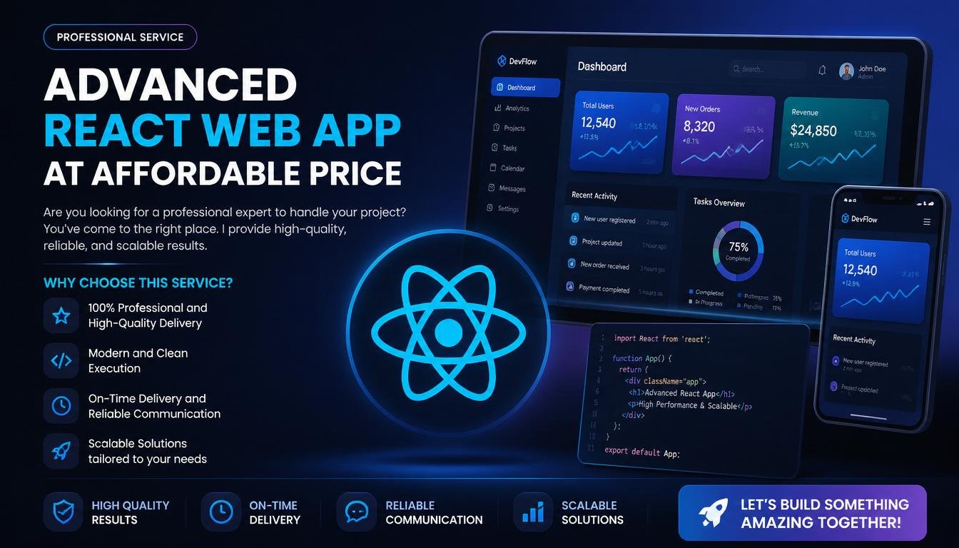 Advanced React Web App at affordable price