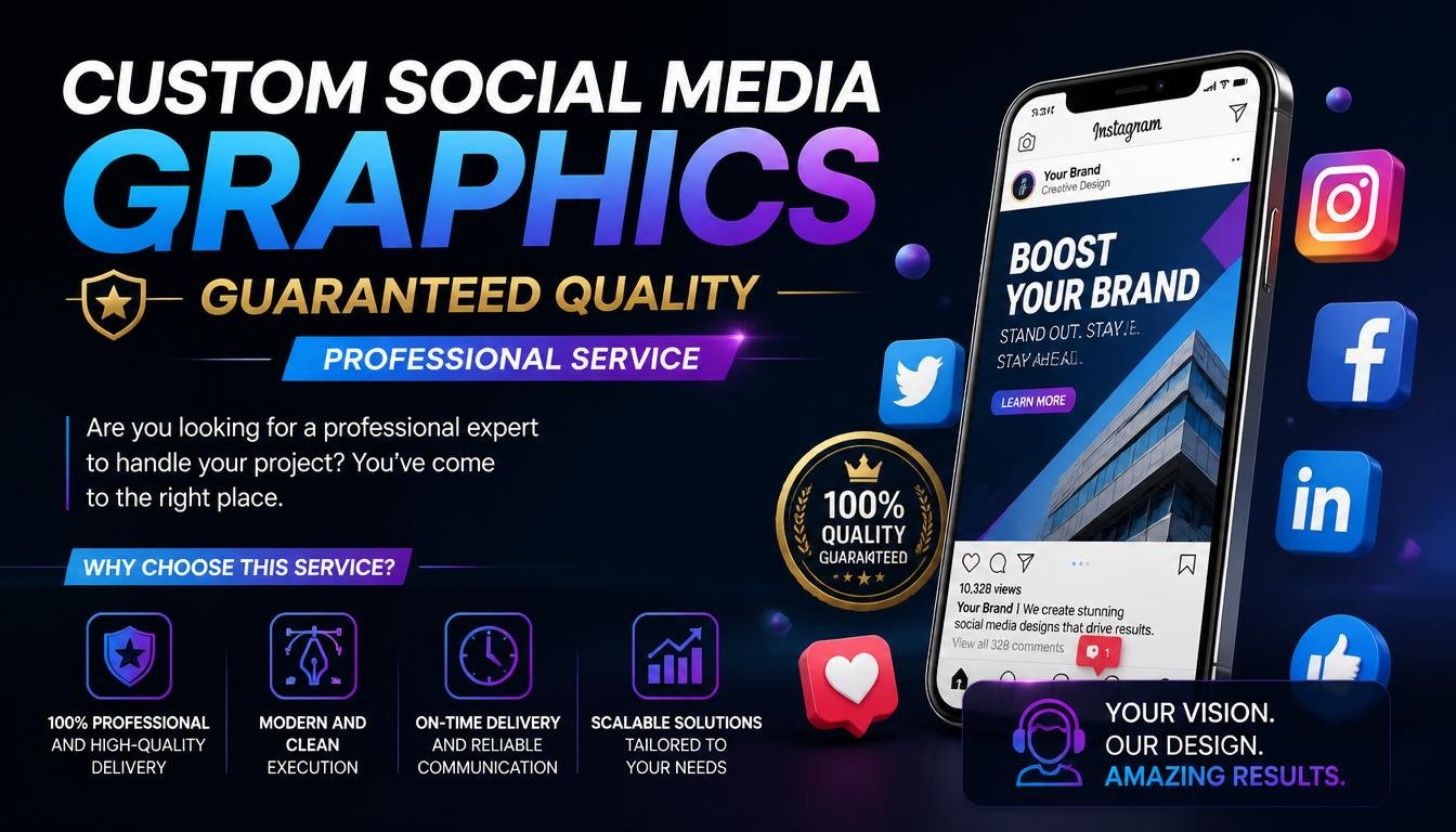 Custom Social Media Graphics guaranteed quality