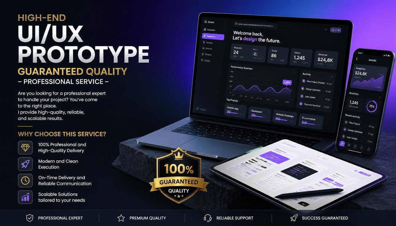 High-End UI/UX Prototype guaranteed quality