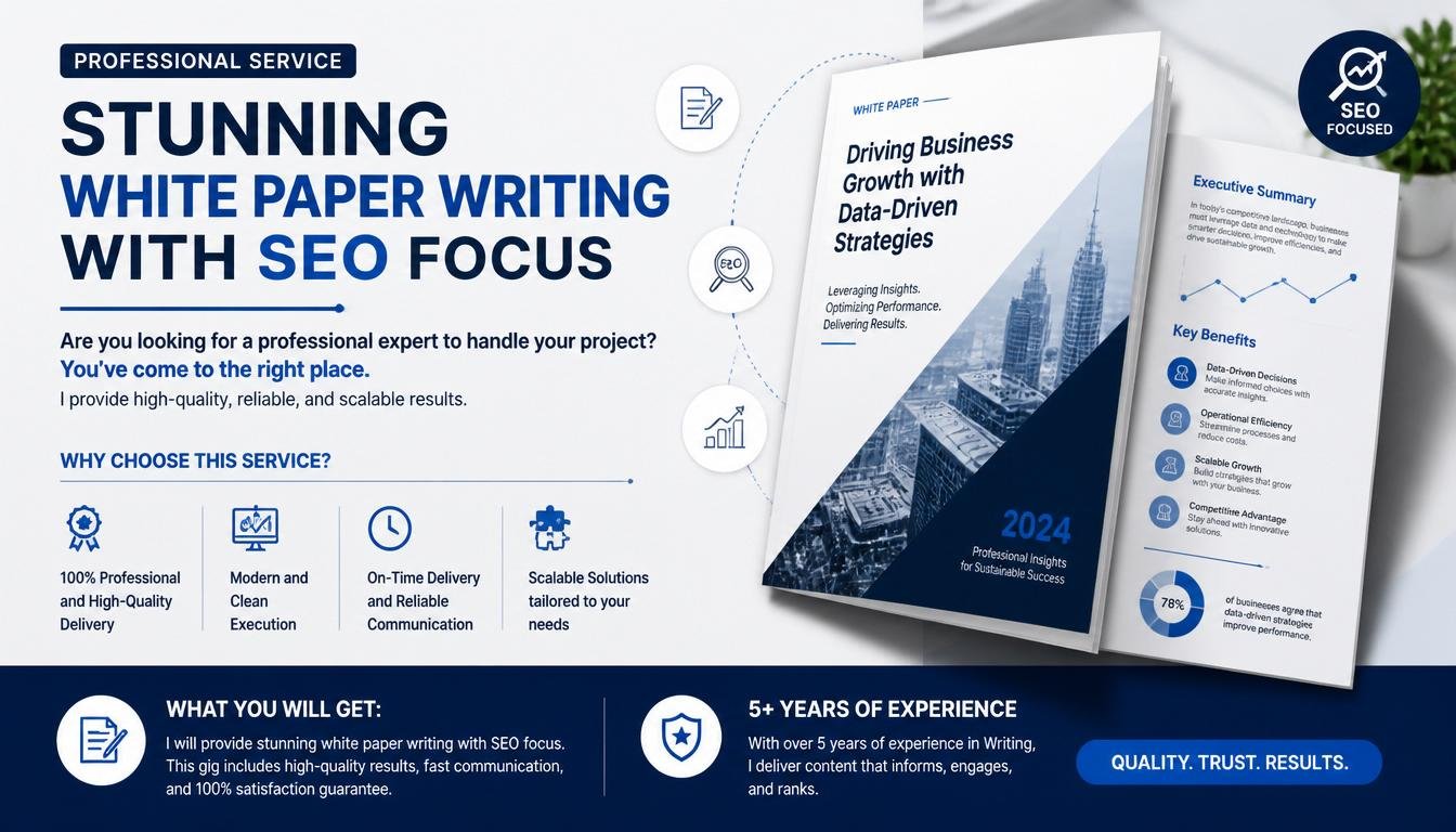 Stunning White Paper Writing with SEO focus