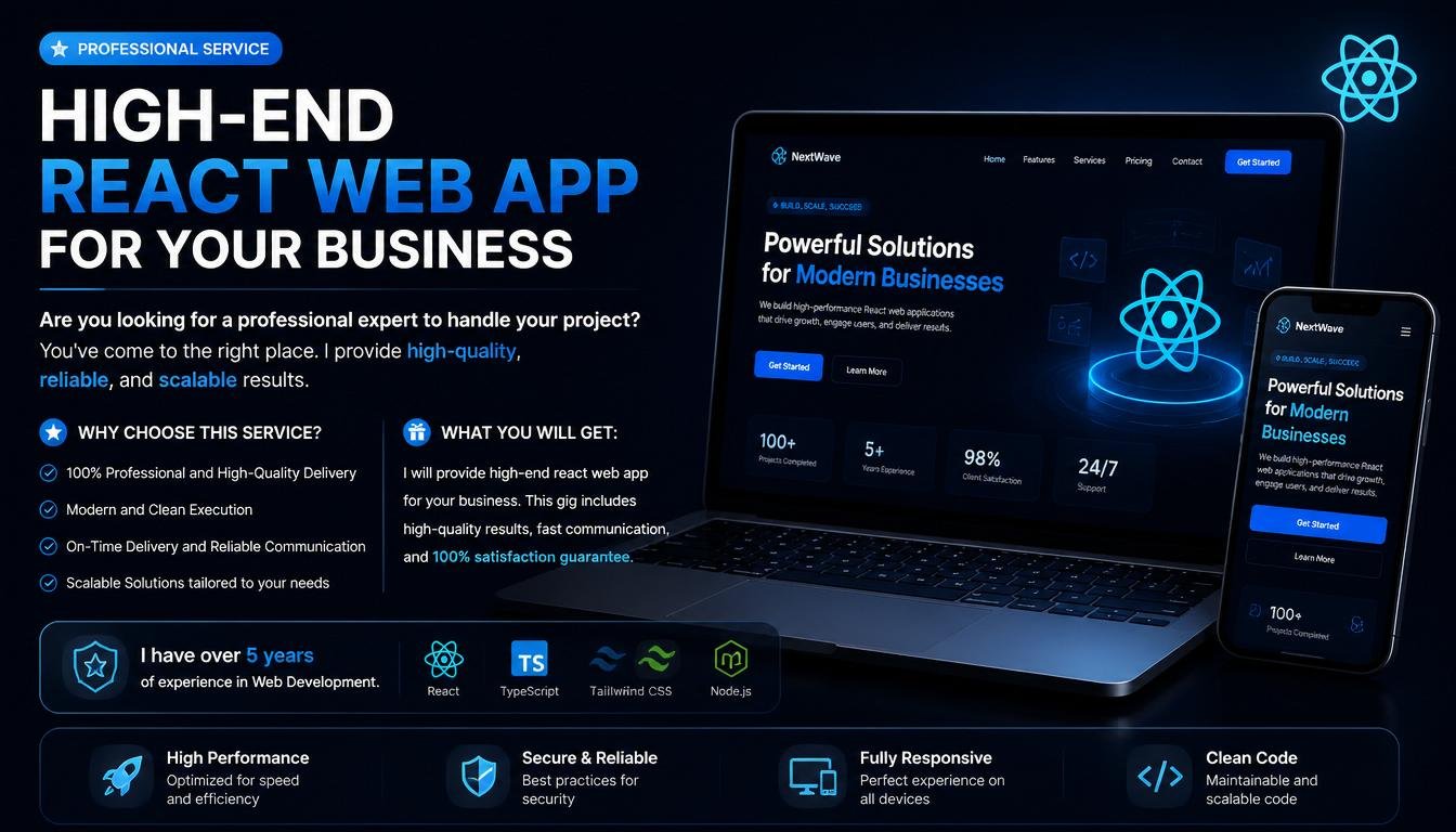 High-End React Web App for your business